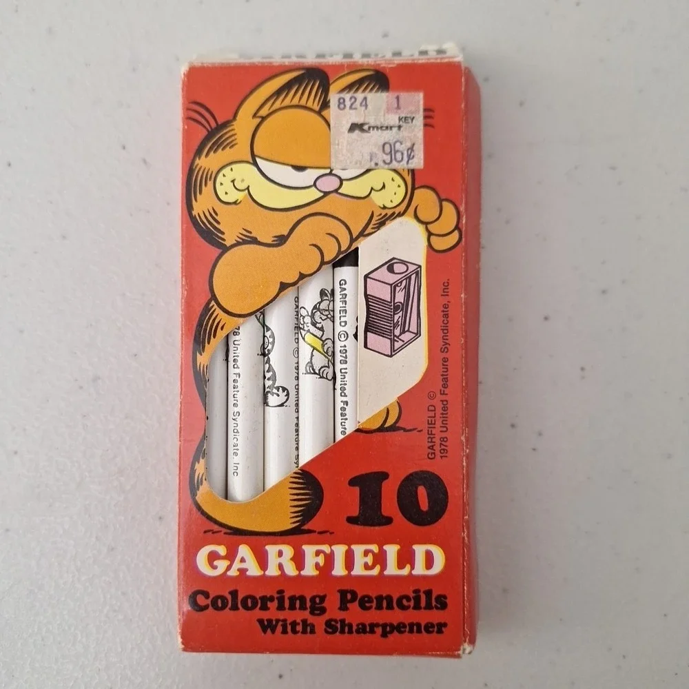 💥 1978 Garfield the Cat Coloring Colored Pencils in Box Brand New 💥